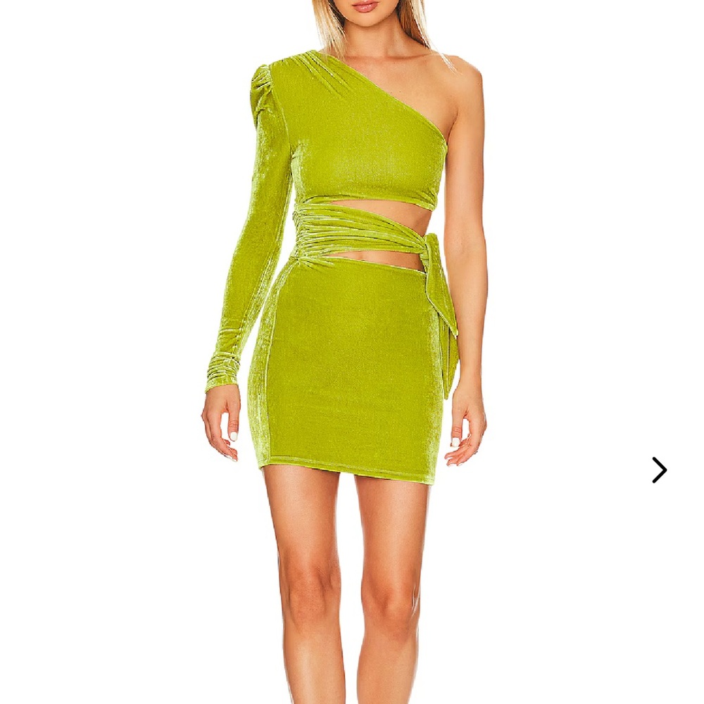 One-Shoulder Lime Green Dress